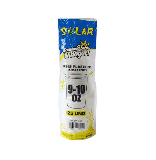 VASO PLÁSTICOS TRANSP SOLAR #9 10OZ 25U