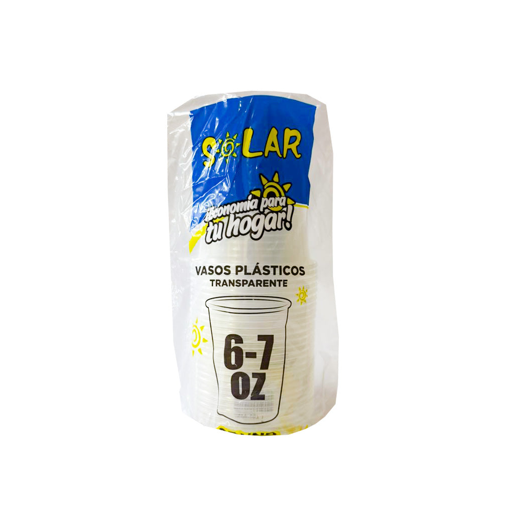 VASO PLÁSTICOS TRANSP SOLAR 6.7OZ 25U