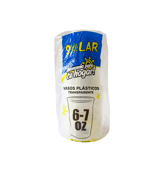 VASO PLÁSTICOS TRANSP SOLAR 6.7OZ 25U