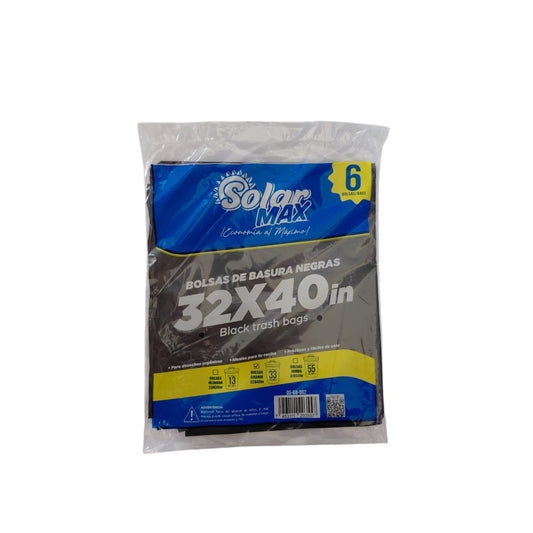 BOLSA DE BASURA NEGRA 32X40 6U