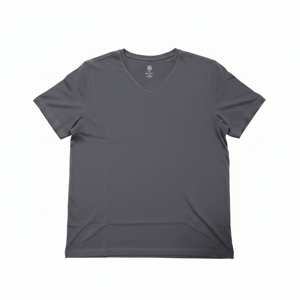 SUETER MANGA CORTA CUELLO V GRIS