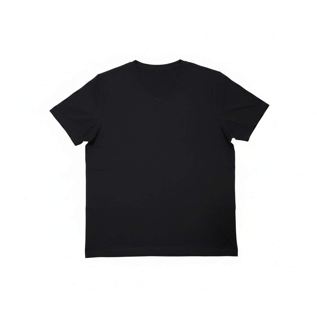SUETER MANGA CORTA CUELLO V NEGRO