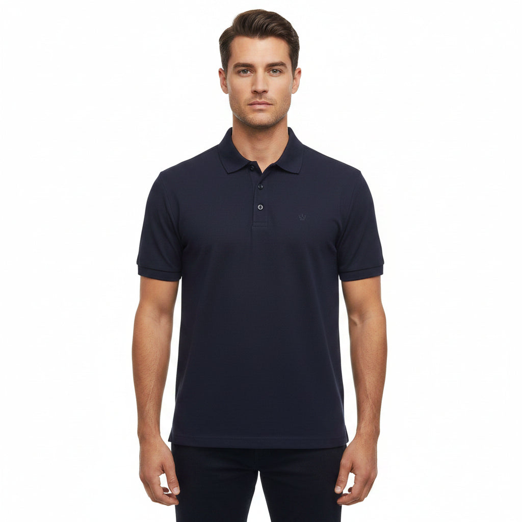 T-SHIRT POLO MANGA CORTA AZUL CHESS KING