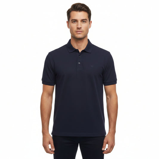 T-SHIRT POLO MANGA CORTA AZUL CHESS KING