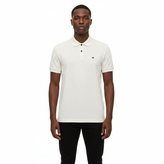T-SHIRT POLO MANGA CORTA CREMA CHESS KING
