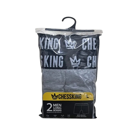 BÓXER GRIS Y AZUL CHESS KING TALLA L 2U