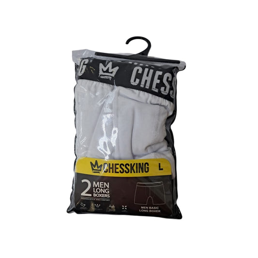 BÓXER BLANCO CHESS KING TALLA L 2U