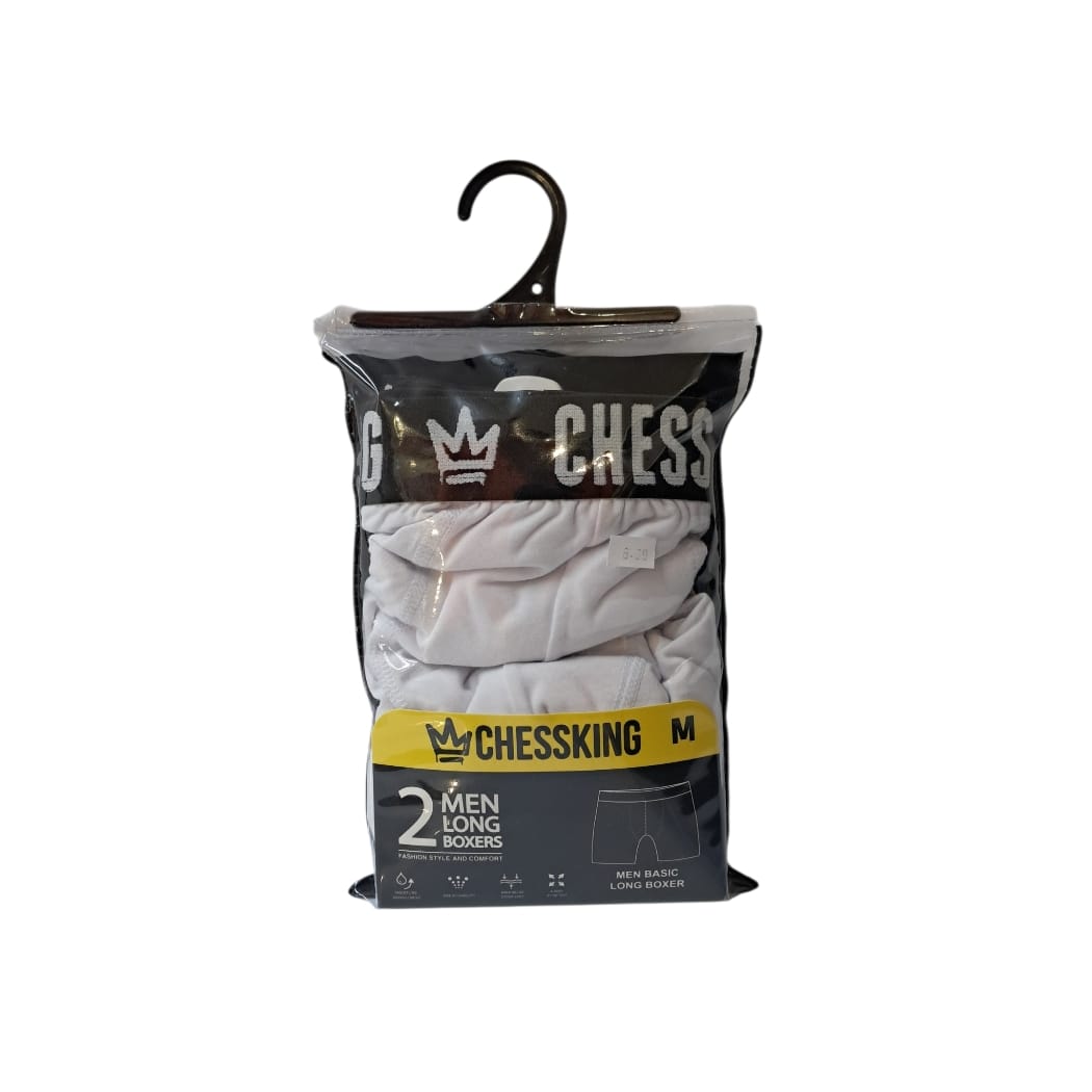 BÓXER BLANCO CHESS KING TALLA M 2U