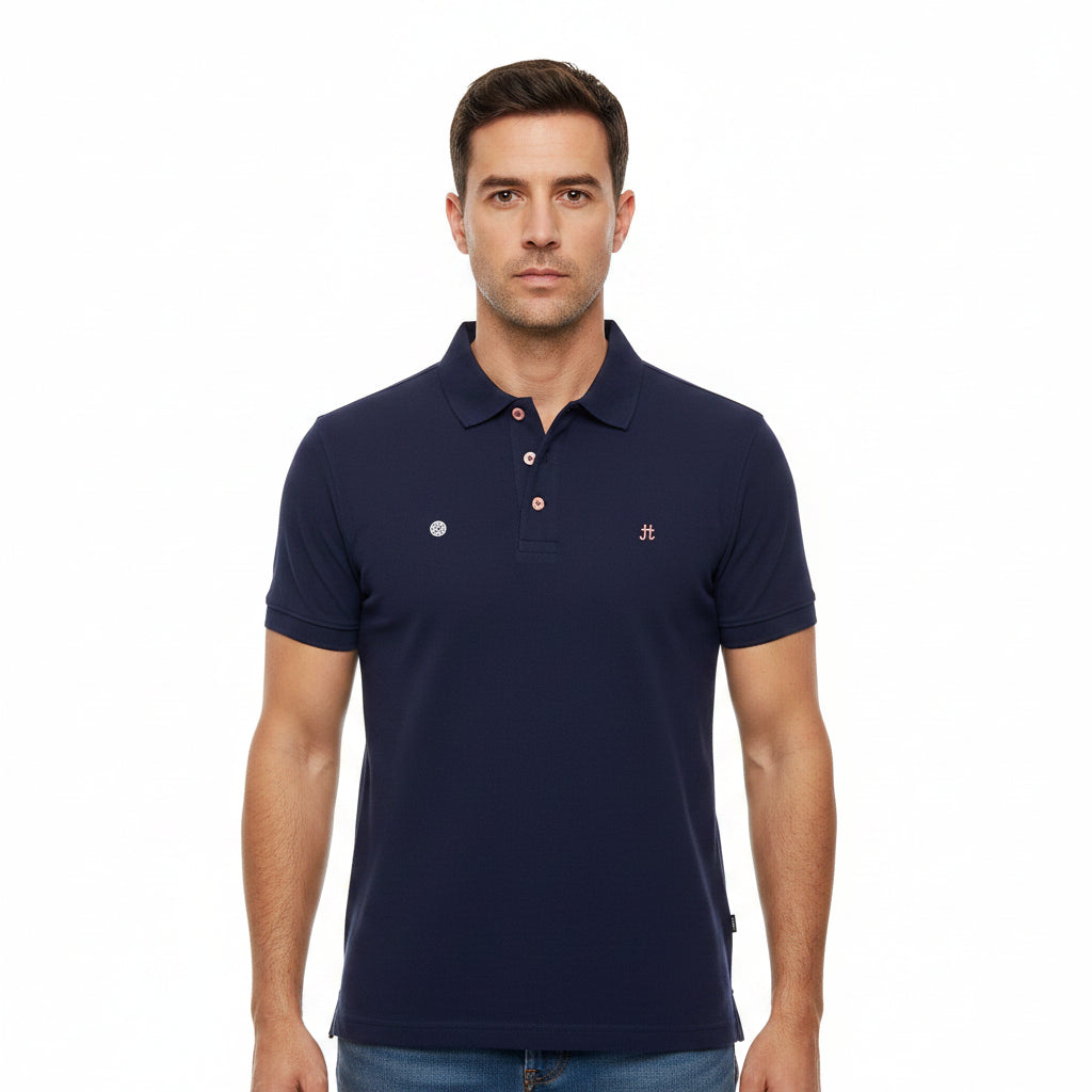 T-SHIRT POLO MANGA CORTA AZUL