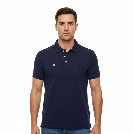 T-SHIRT POLO MANGA CORTA AZUL