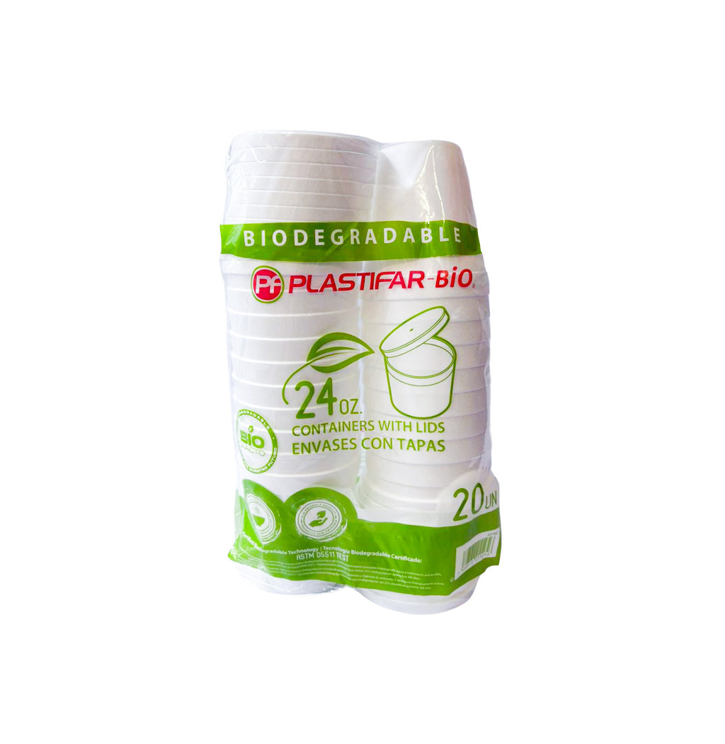 ENVASE DE FOAM CON TAPA 24OZ 20U