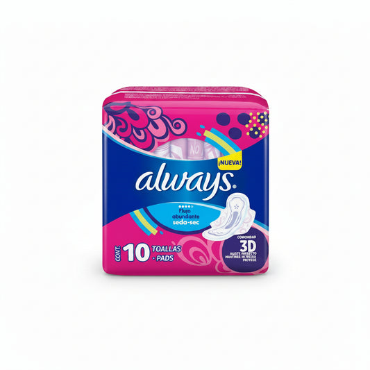 TOALLA SANITARIA FLUJO ABUNDANTE 10PZ