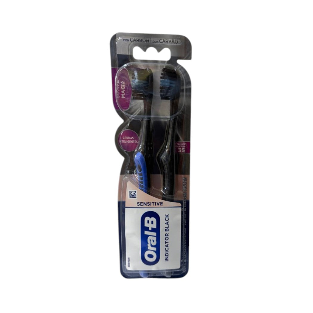 CEPILLO DENTAL INDICATOR CHARCOAL 2PACK