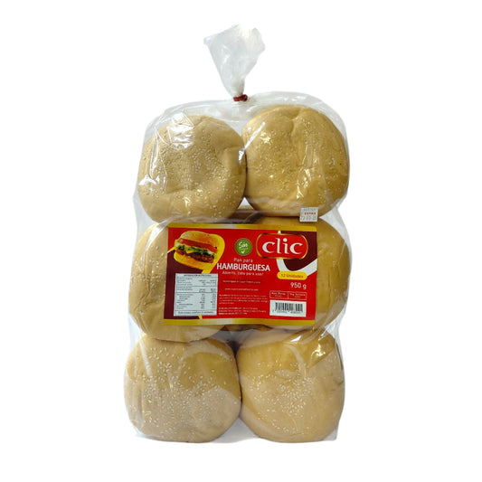 PAN HAMBURGUESA CLIC 12UN 940GR