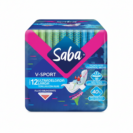 TOALLA SANITARIA V-SPORT CON ALAS 12U