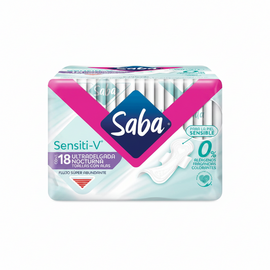 TOALLA SENSITI-V NOCTURNA CON ALAS 18U