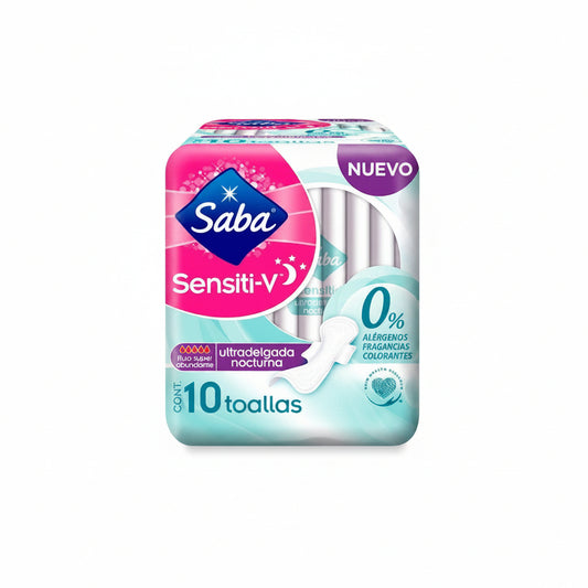 TOALLA SENSITI-V ULTRADELGADA CON ALAS 10U