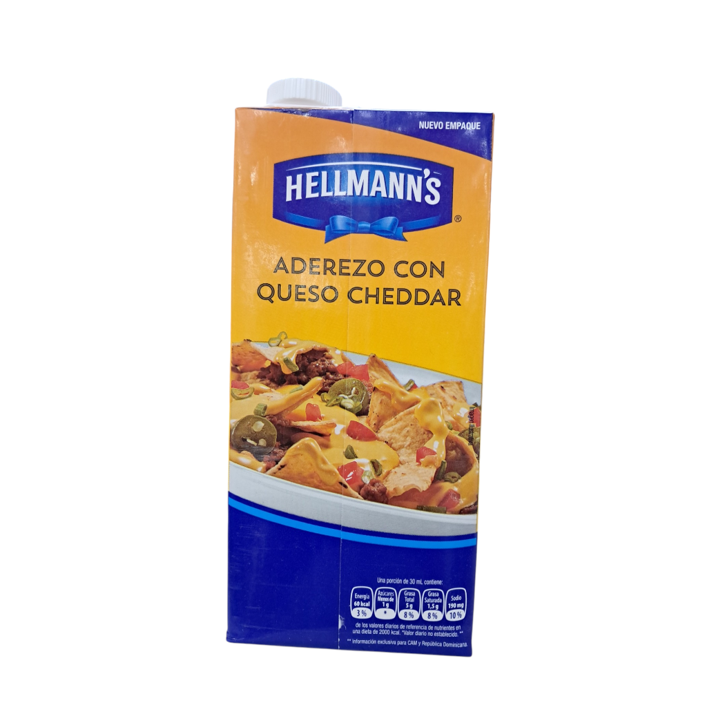 ADEREZO DE QUESO CHEDDAR HELLMANNS 1LT