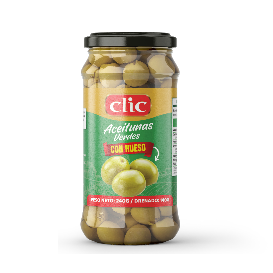 ACEITUNAS VERDES CON HUESO CLIC 240GR