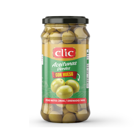 ACEITUNAS VERDES CON HUESO CLIC 240GR