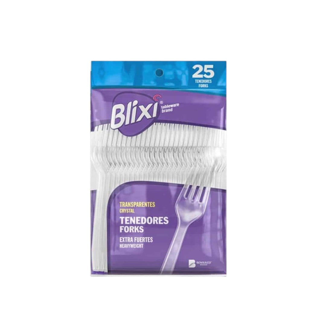 TENEDORES DESECHABLE TRANSPARENTE 25U