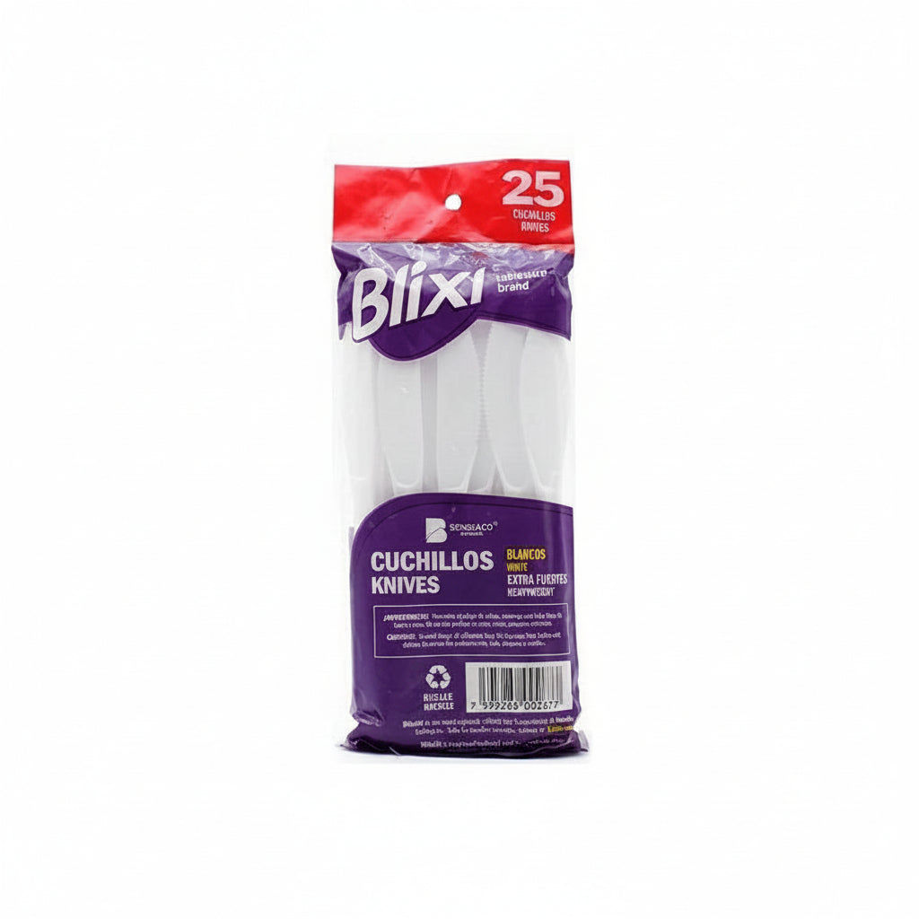 CUCHILLO DESECHABLE BLANCO 25U