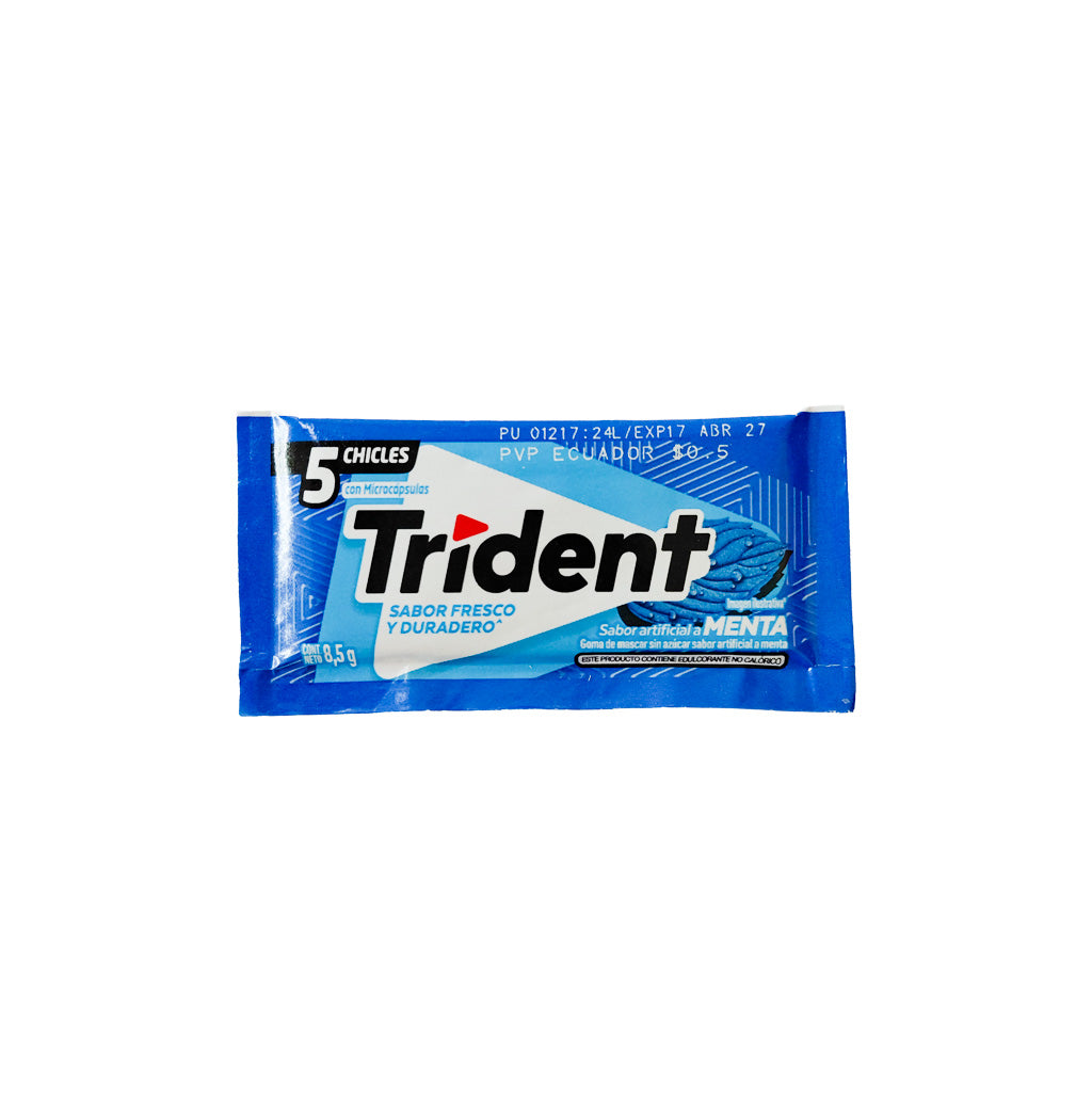 CHICLE MENTA TRIDENT 5U 8.5GR
