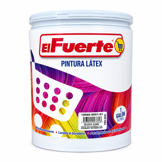 PINTURA LÁTEX CELESTE CLARO EL FUERTE 1G