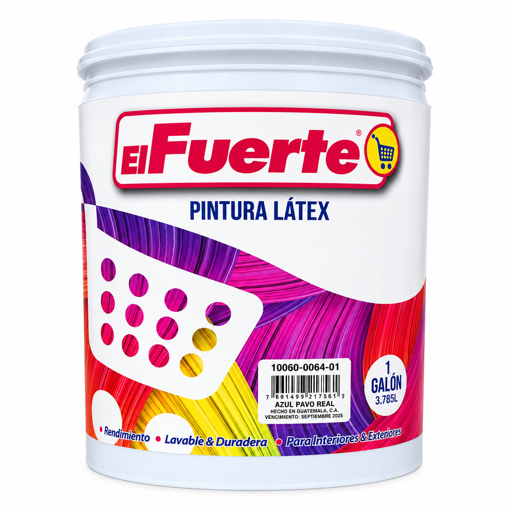 PINTURA LÁTEX AZUL PAVO REAL EL FUERTE 1G