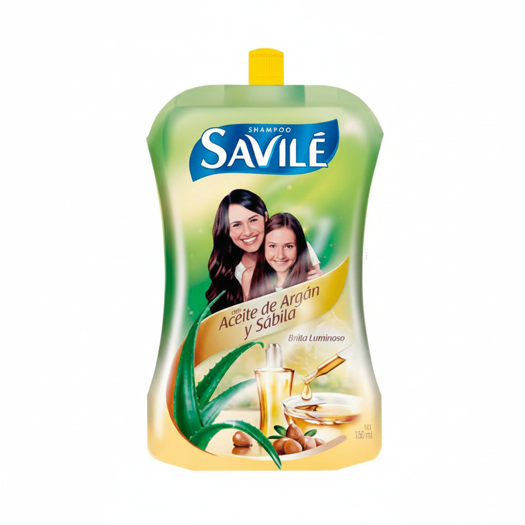 SHAMPOO DOY PACK ARGÁN Y SÁBILA SAVILE  350ML