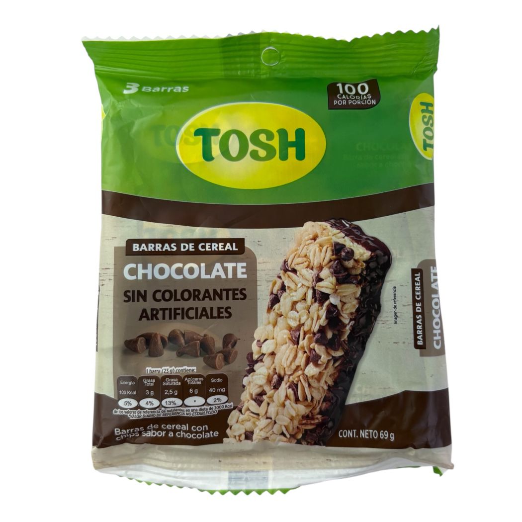 3PACK BARRA CEREAL CHOCOLATE TOSH 69GR