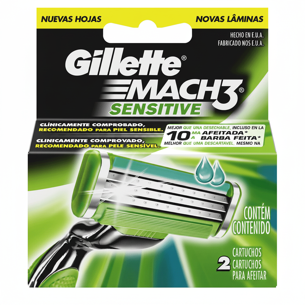 REPUESTO PARA AFEITADORA MACH3 SENSITIVE 2HOJAS