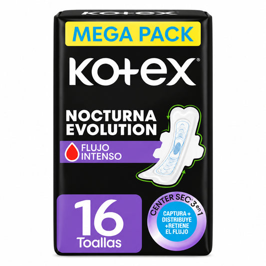TOALLA SANITARIA NOCTURNA CON ALA KOTEX 16U