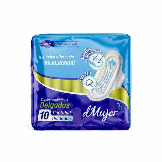 TOALLA SANITARIAS DELGADAS TELA 10U