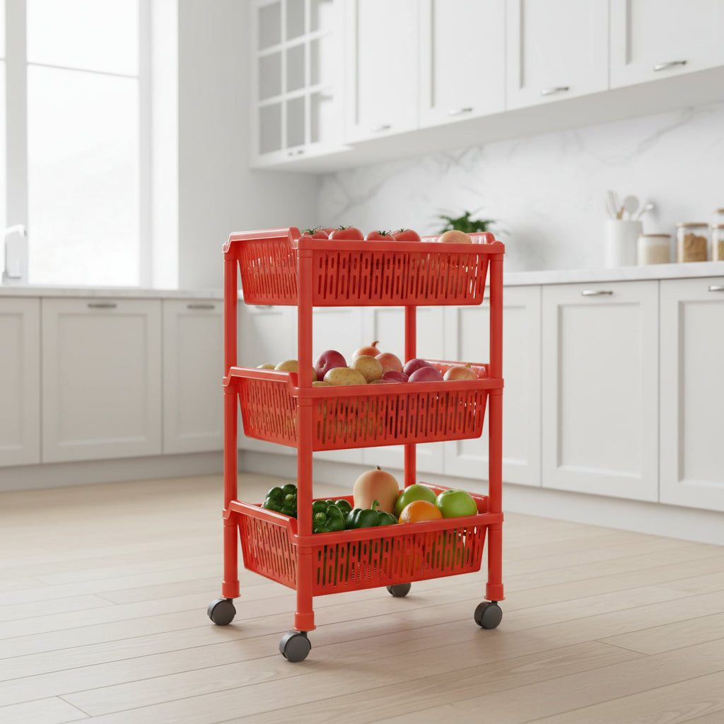 ORGANIZADOR PARA COCINA ROJO 3 NIVELES