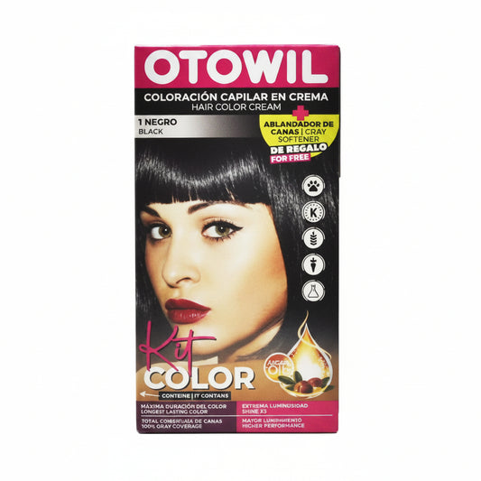 KIT COLORACIÓN CAPILAR EN CREMA NEGRO 1