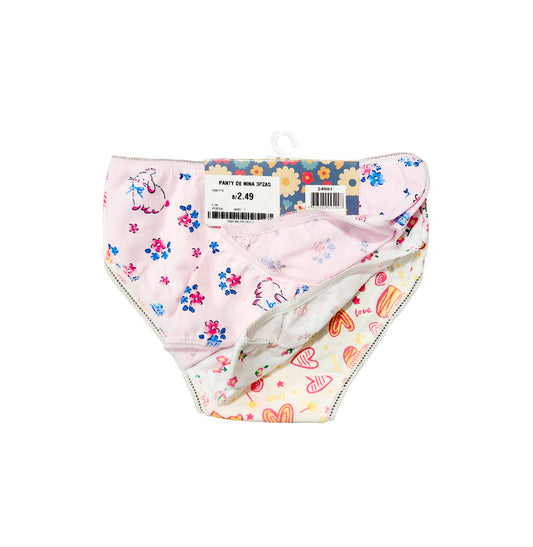 PANTY DE NIÑA DE FLOR, CORAZÓN, CONEJOS 3U