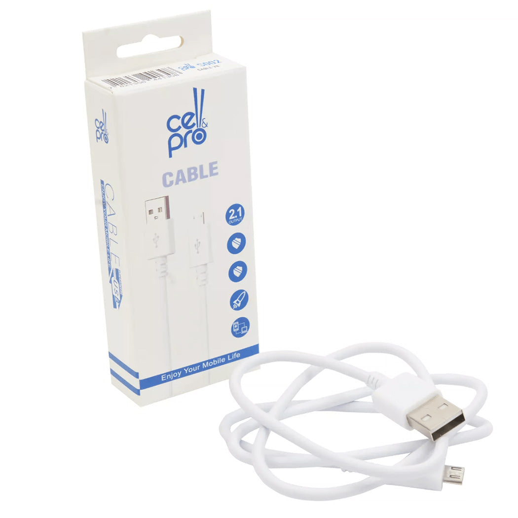 CABLE BLANCO CON SALIDA 2.1A V8