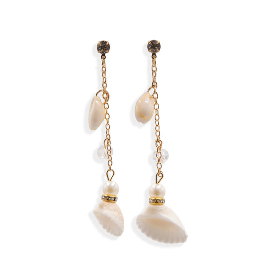 ARETES COLGANTES DISEÑO DE CONCHAS