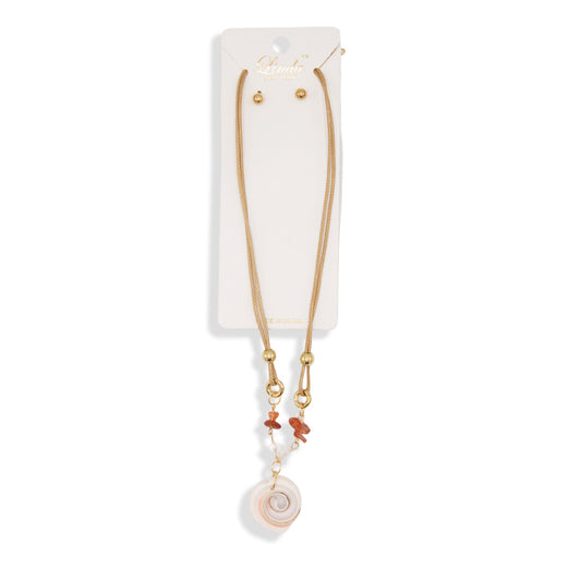 COLLAR DE CORDON CON DIJE DE CONCHA