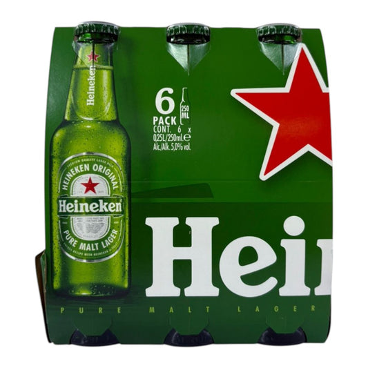 6PACK CERVEZA HEINEKEN MINI BOTELLA 250ML