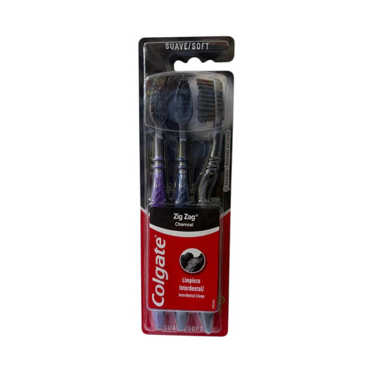 CEPILLO DENTAL ZIGZAG CHARCOAL 3PACK