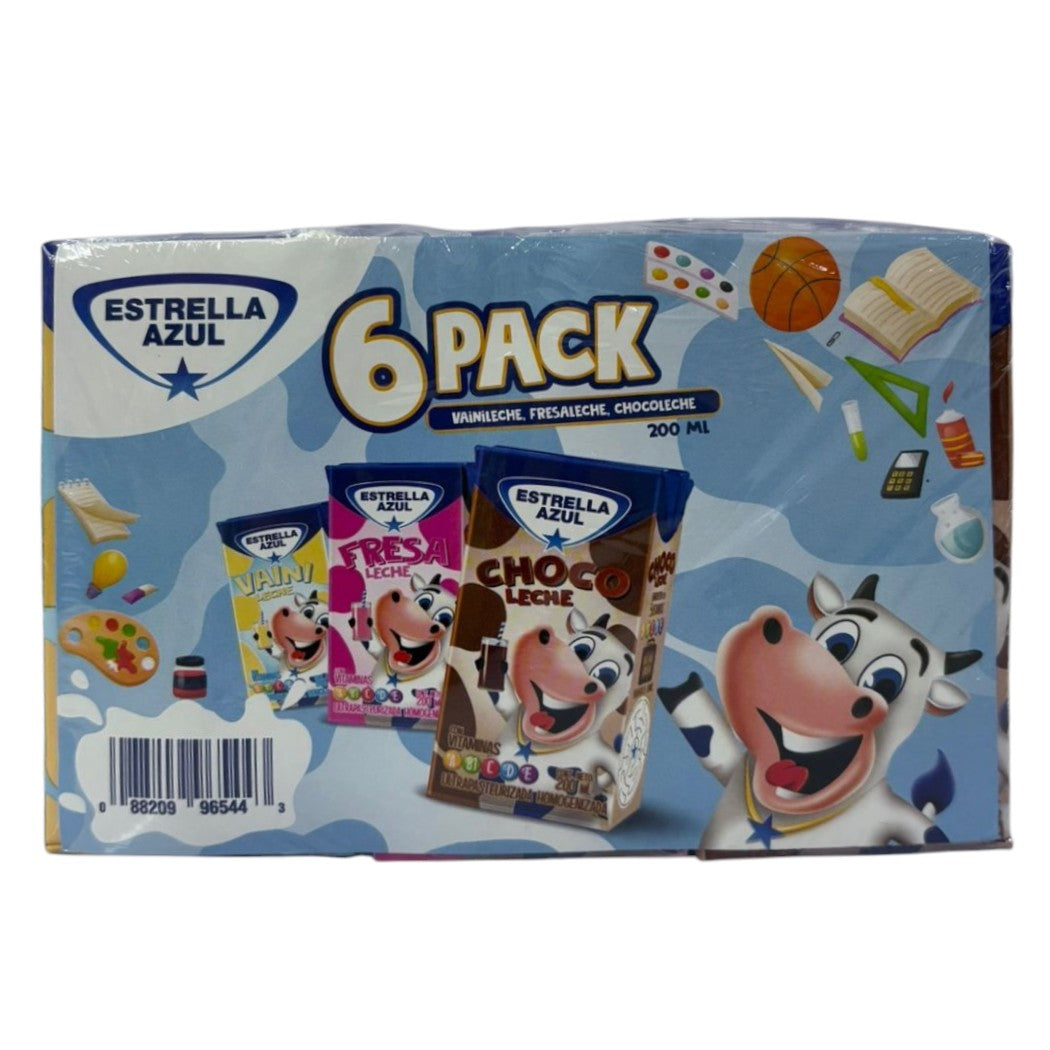 6PACK LECHE ESTRELLA AZUL 200ML