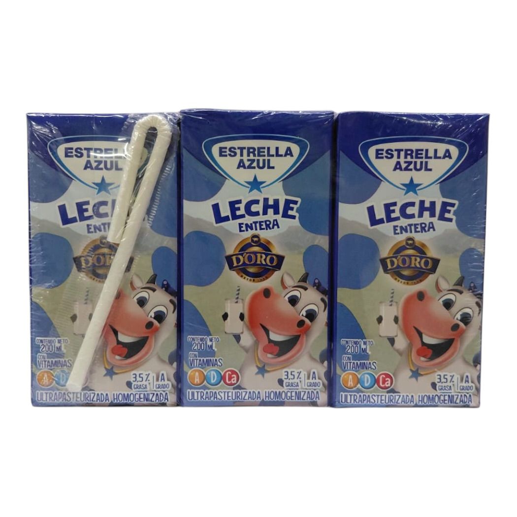 6PACK LECHE ENTERA DORO EAZUL 200ML