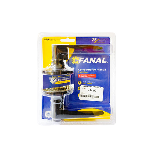 CERRADURA DE MANIGUETA NEGRO CON LLAVE BEST VALUE