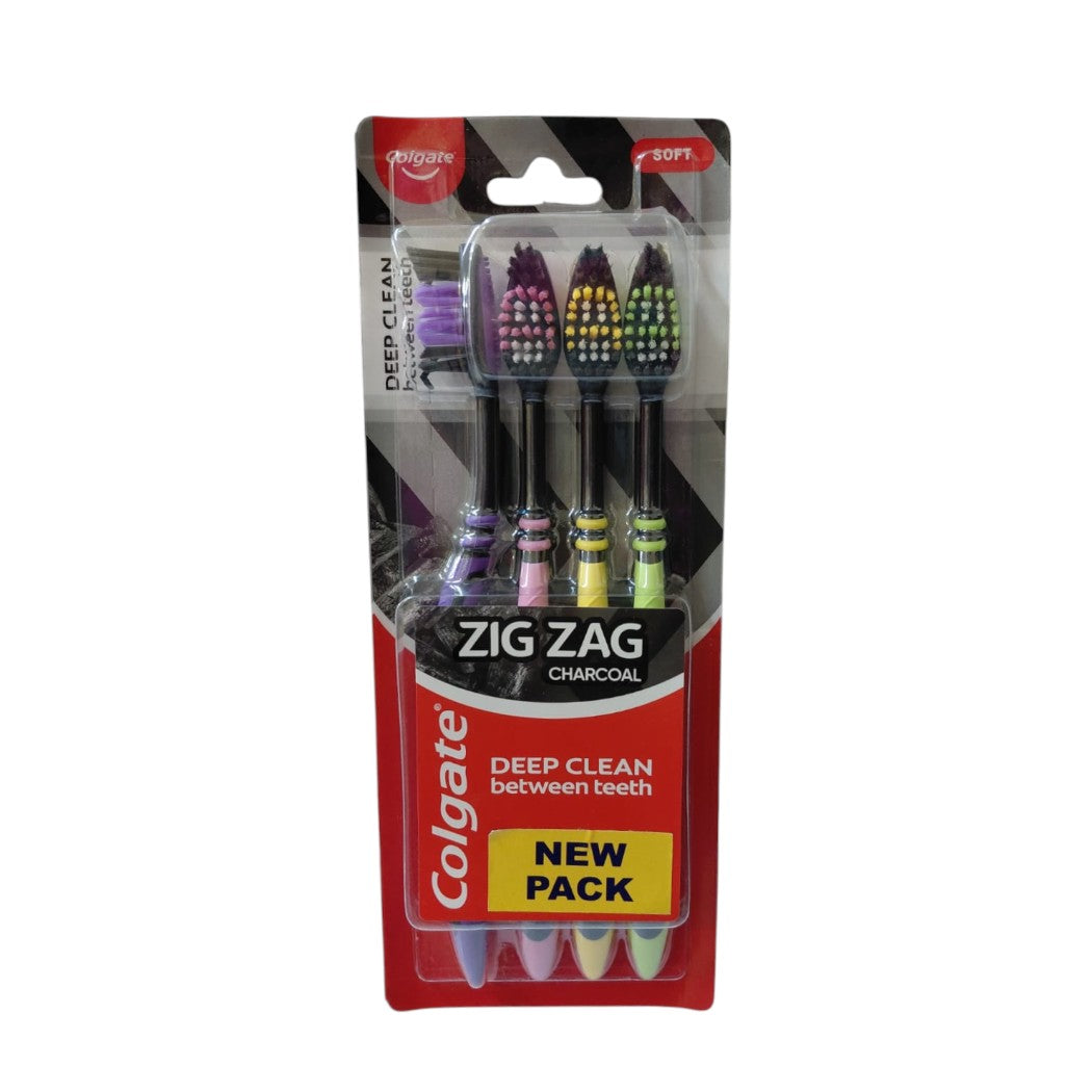 CEPILLO DENTAL ZIGZAG CHARC SOFT 4PACK