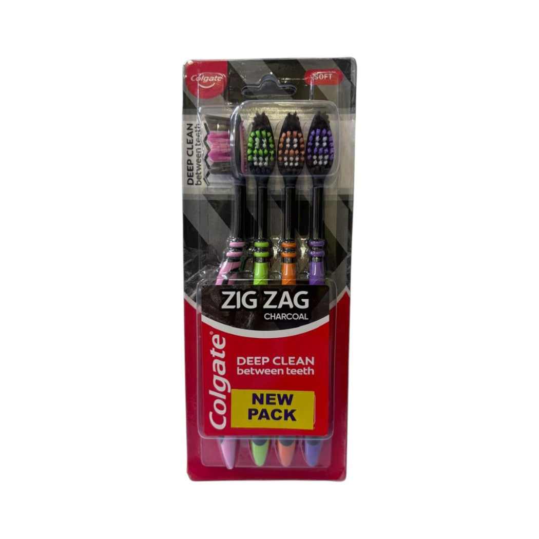 CEPILLO DENTAL ZIGZAG CHARC SOFT 4PACK