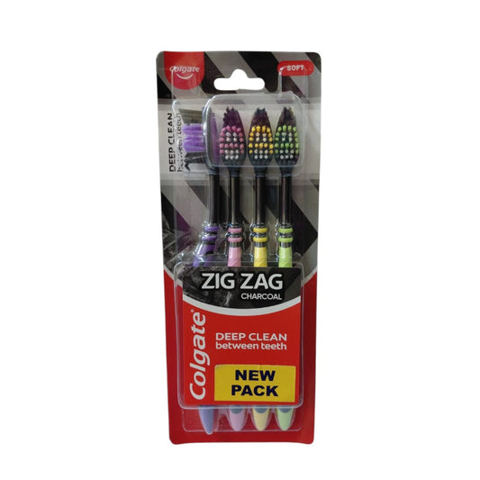 CEPILLO DENTAL ZIGZAG CHARC SOFT 4PACK