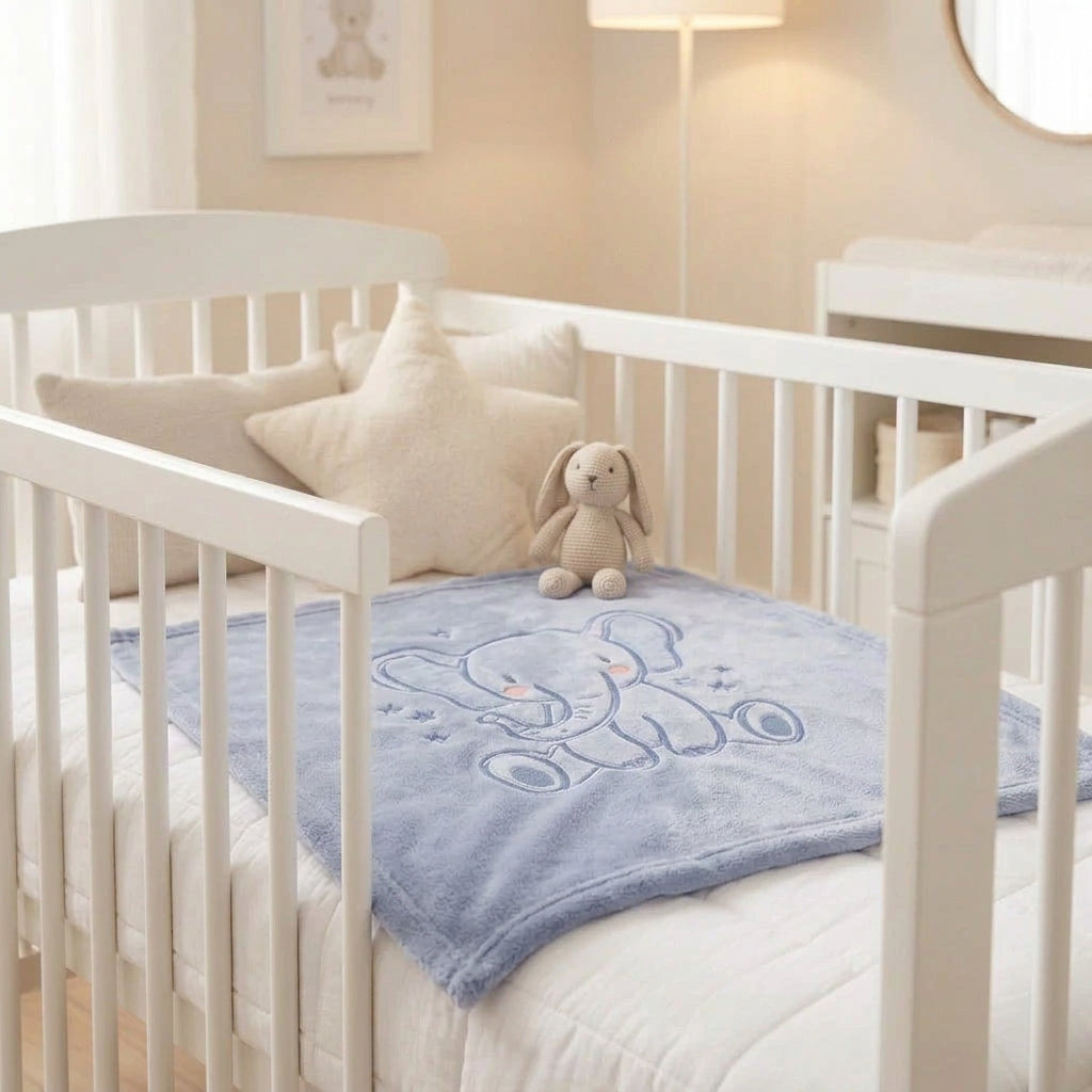 FRAZADA DE BEBE DISEÑO ELEFANTE