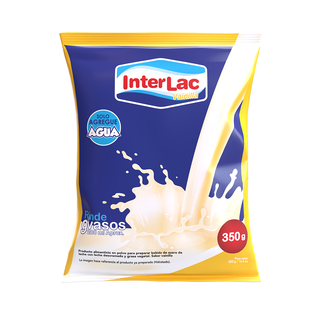 BEBIDA EN POLVO DE VAINILLA INTERLAC 350GR